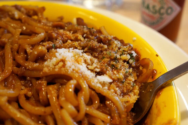 タバスコをふって