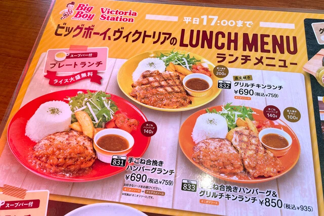 ランチメニューの一部