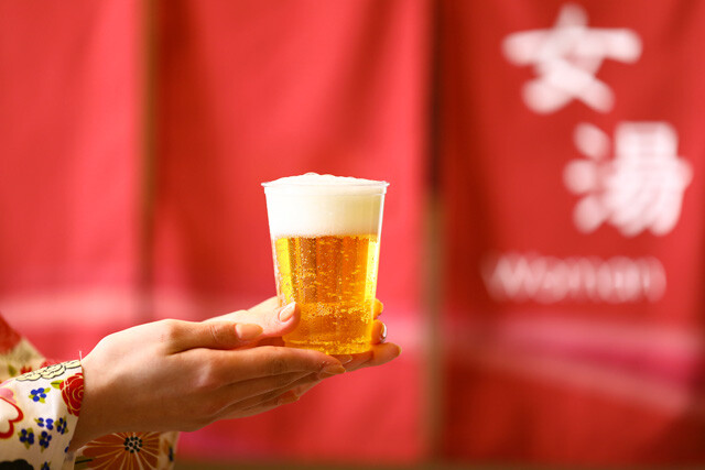 湯上りには生ビールも!!