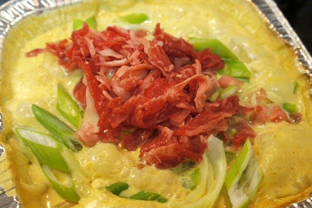 ぜいたくに牛肉を加えて