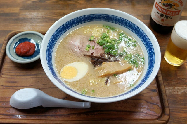 「とんこつラーメン」と「バラ子明太子」、合わせて450円