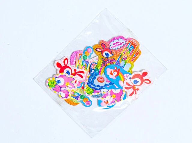 子鹿とキャンディのフレークシール