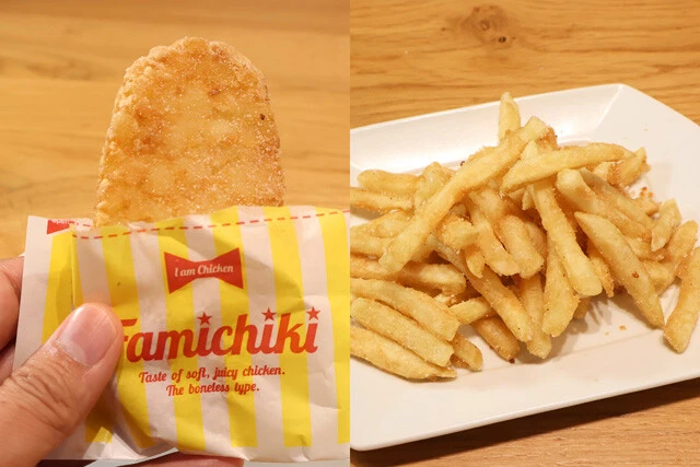 （５）アレンジ！　チキンのほかにもすしのこが合うフードはたくさんある。特にポテト系は鉄板で、ハッシュドポテトやフライドポテトは激ウマ確定。ポテチも合う。自由にアレンジを楽しもう！