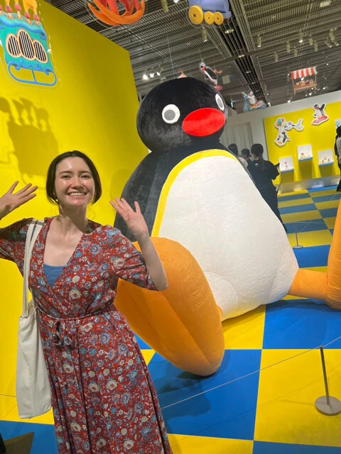 「可愛いだけじゃない!?ピングー展」にて。ピングー語をしゃべれる展示でピングー語を極めた