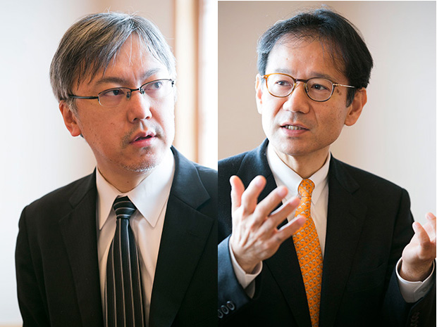 左から、実業家で投資家の山本一郎氏、文部科学大臣補佐官の鈴木寛氏
