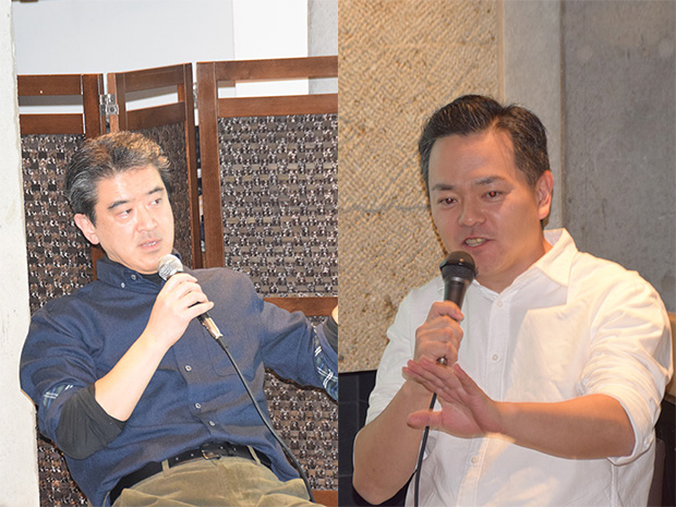 紛争史研究家の山崎雅弘氏(右)と、自衛隊問題に詳しいジャーナリストの布施祐仁氏(左)