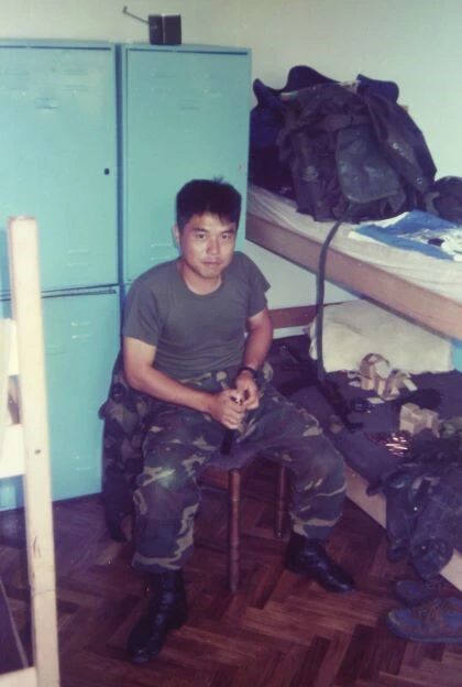 クロアチアの傭兵部隊では、どんなベテラン兵でも休暇から戻ってきた場合、4~7日間、バトルキャンプで訓練してから最前線に出た(写真提供:高部氏)