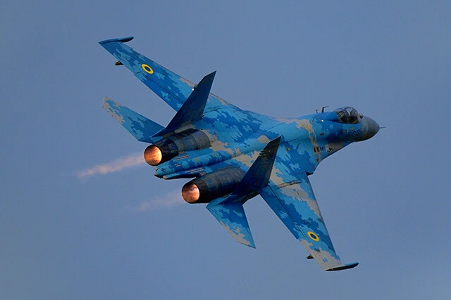 ウクライナ空軍の主力スホーイ２７。32機を保有しているが、2月24日以降すでに3機の被撃墜が確認されている