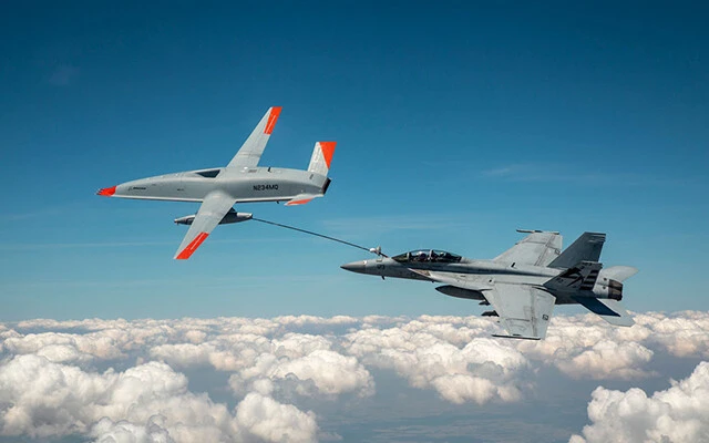 米海軍空母部隊では、無人給油機ＭＱ‐２５がすでに実戦任務に就いている（写真／ボーイング社）