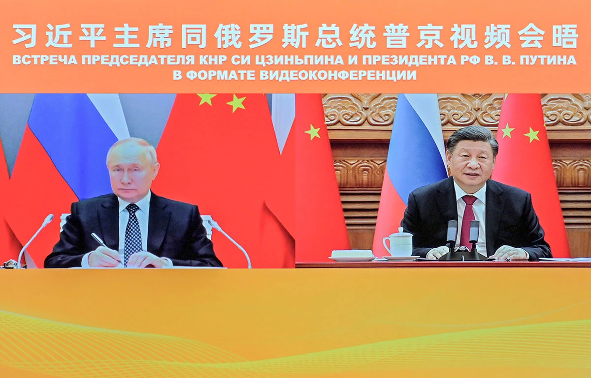 昨年12月にオンライン会談を行なった、ロシアのプーチン大統領と中国の習近平国家主席