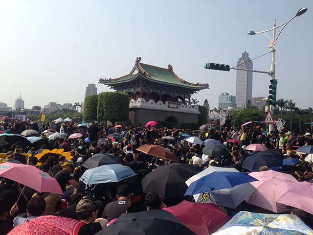 「ヒマワリ学運」では大規模なデモも起きた（撮影／安田峰俊、2014年）