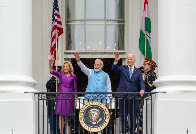 6月、インドのモディ首相をホワイトハウスに迎えたバイデン大統領とその夫人