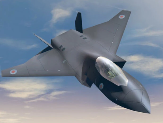 イギリス空軍の次期戦闘機として英BAE社が中心となり開発されている「テンペスト」の想像図。2035年頃の配備を目指しているが、仏独には別の次期戦闘機開発計画もある（イラスト／英国防省）