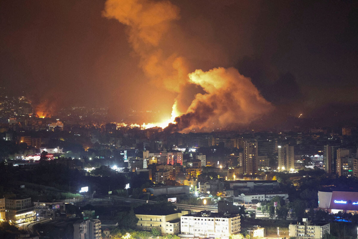 イスラエル空軍は、ヒズボラ本部を空爆。ヒズボラ指導者ナスララ師を殺害した（写真：ロイター＝共同）