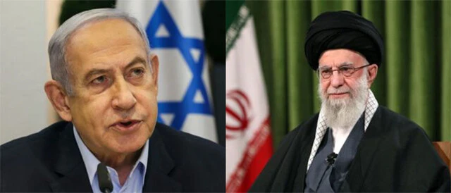 (左)ガザ侵攻で国際的に孤立するネタニヤフ政権だが、対イランでは味方も多い。(右)最高指導者ハメネイ師は4月13日の攻撃について「イランが力を示した」と称賛