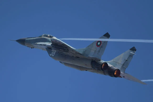 ブルガリア空軍はNATO加盟国だが、ミグ29を使用する。まもなくF16ブロック70戦闘機に更新予定（写真：柿谷哲也）