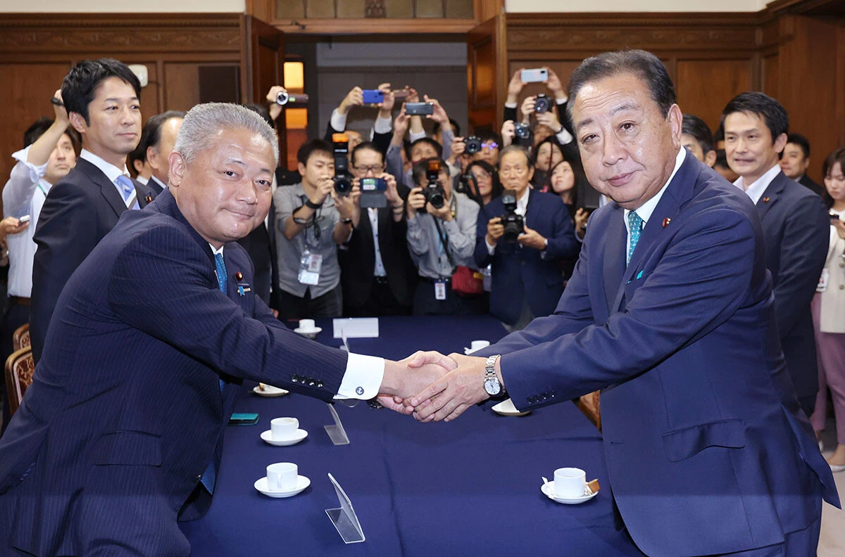 衆院選に向け、野党側の最大の焦点は立憲・野田代表（右）と維新・馬場伸幸代表（左）の連携交渉の行方だ