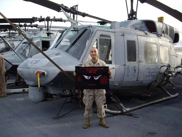 遺体を回収する「エンジェルフライト」という任務はサイトウの精神をむしばんだ。写真は戦場を飛び回ったCH46中型ヘリ