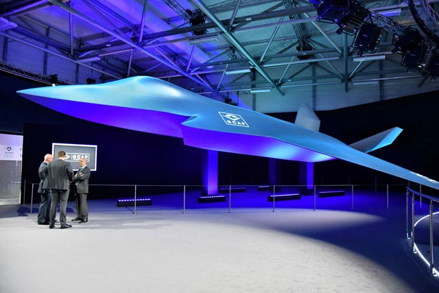 日本、イギリス、イタリアが共同開発している第6世代戦闘機、F－3のコンセプトモデル（サウジアラビアは参画を検討中）