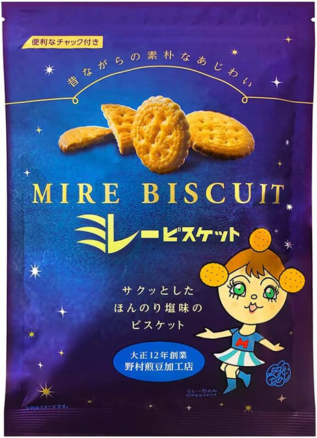 高知県の銘菓「ミレービスケット」（野村煎豆加工店）の「ミレー超ビッグパック」（写真とは別の商品）は、チャック付きの大袋の在庫不足のため、4月下旬から生産停止した