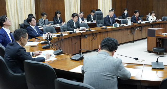 5月28日、議員定数削減を巡る議論をする「衆院の選挙制度の在り方を検討する協議会」の様子
