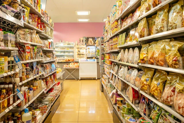 菓子やパンなど包装材の原料にナフサが絡む商品を数多く置いている小売店は、今後浅からぬダメージを受けるかもしれない（画像はコンビニ店内のイメージ）