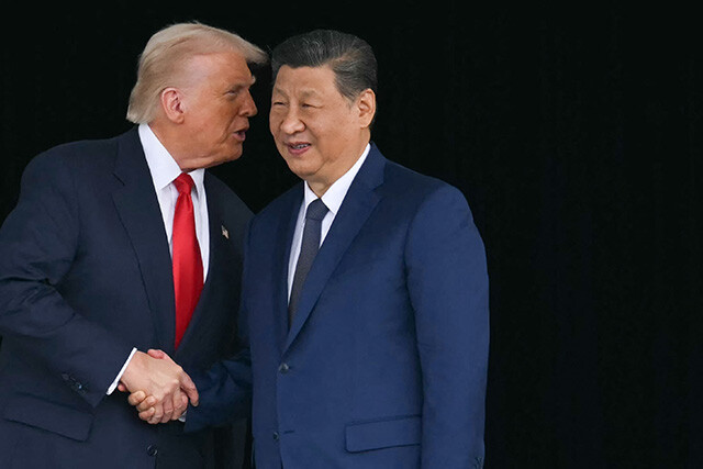 昨年10月の会談後のトランプ大統領と習近平国家主席。今年も4回の米中首脳会談を予定している