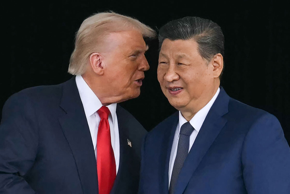トランプと習近平は大手打ち式を敢行（写真：AFP＝時事）