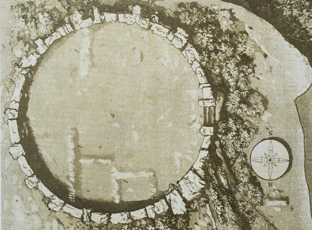  ゴゾ島中央部に残る直径１００ ｍを超す円環状の構造物「シャーラ・サークル」