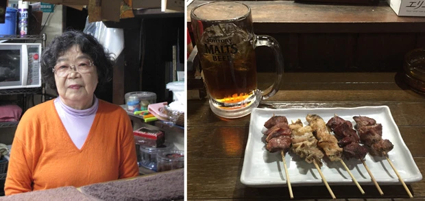 『やきとり ひげ』焼き鳥を中心に居酒屋メニューが充実した店。ICUの学生や教授などが常連。写真は店主の北岡さん。東京都三鷹市野崎3-29-10 0422-32-6816