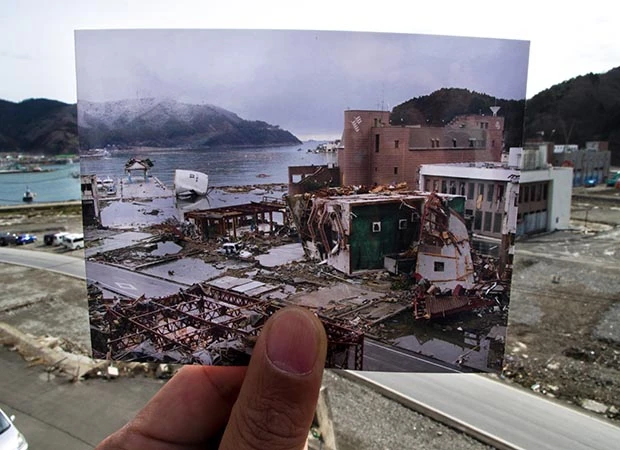 宮城県牡鹿郡女川町、医療センター下の風景。２０１２年３月７日撮影（手持ちの写真は２０１１年３月１６日撮影）