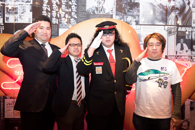 時刻表鉄ドリームチームの皆さん! (左から)大内学、南田裕介、野月貴弘、関根弘康。