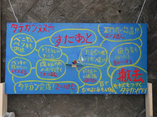  なぜか「すごろく」になっている立て看板。