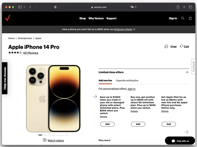 多くの国では通信料金プランによって、端末や通信料金プランの割引率が変動する。この場合、より高額な料金プランを契約することで割引率がアップする