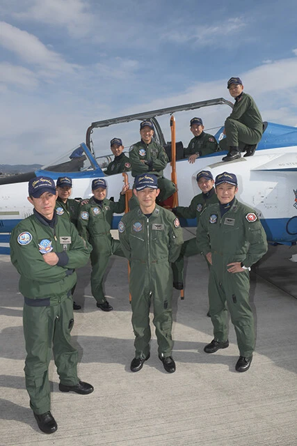 ブルーインパルスのパイロットたち。闘志と個性溢れる面々だ