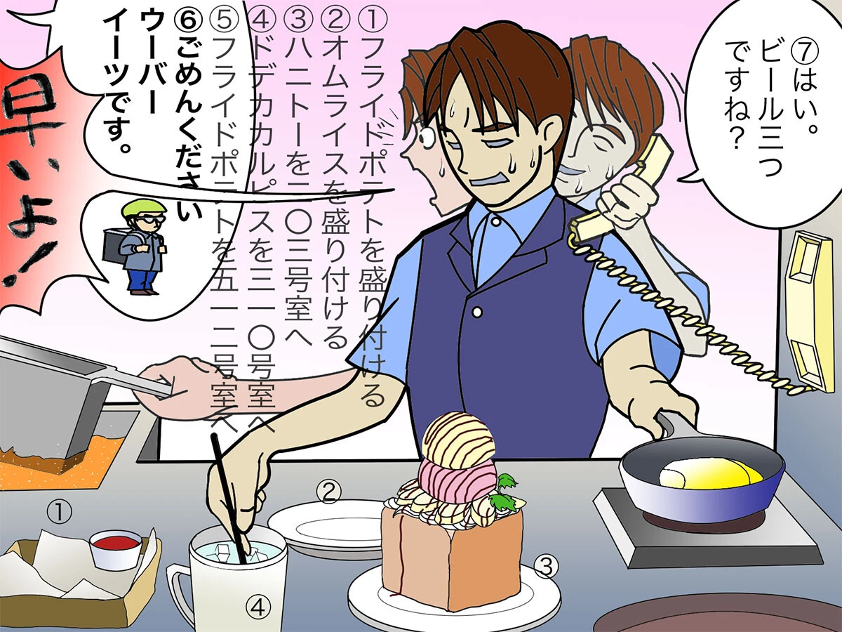 深夜のカラオケ店ではルームサービス加えて、ウーバーイーツからの料理の注文も殺到し、スタッフがてんやわんや、なんてことも!?