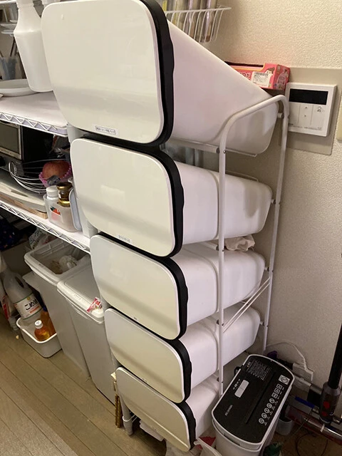 家で愛用している省スペースの5段ゴミ箱