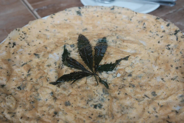 大麻料理を提供しているレストランの「元気オムレツ」