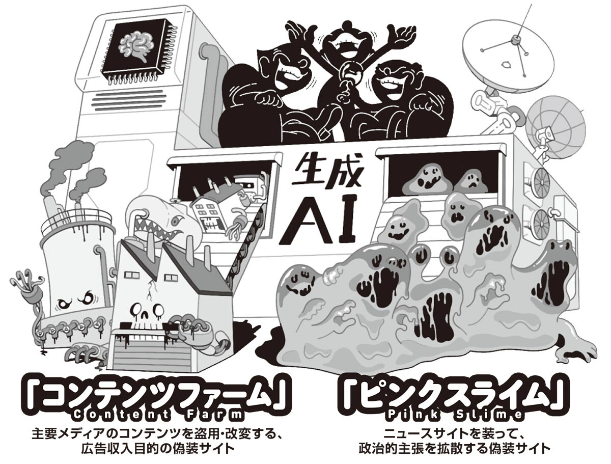 広告収入目的のコンテンツファームと、政治色の強いピンクスライム