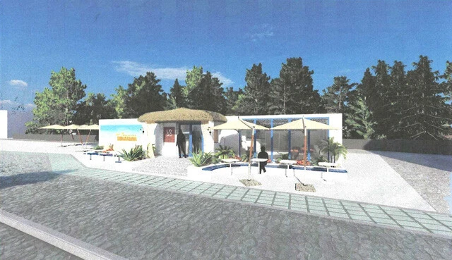 観光ビーチ白良浜には8月1日にお酒も飲めるビーチハウスが完成予定。今までビーチ内は禁酒だった