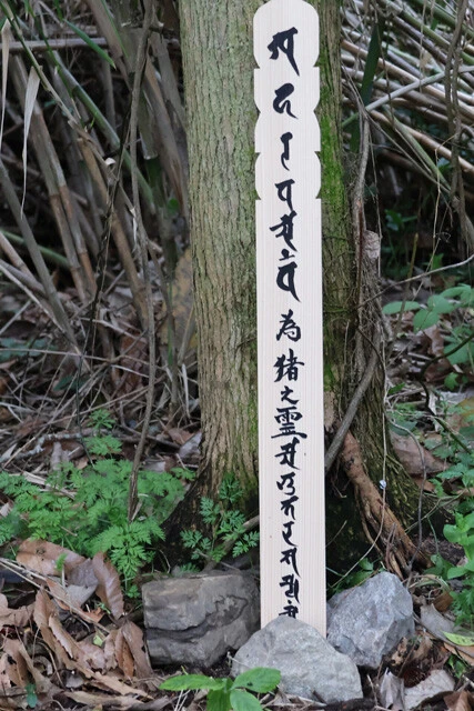 イノシシを供養する卒塔婆