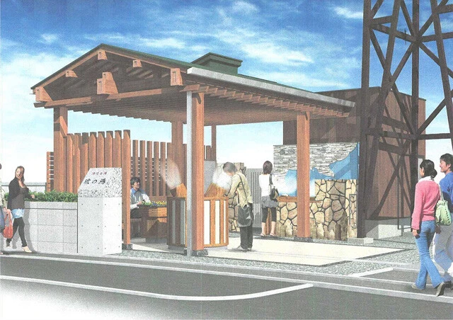 白浜温泉の源泉が湧く場所に観光スポットを現在建築中。顔湯などの構想がある