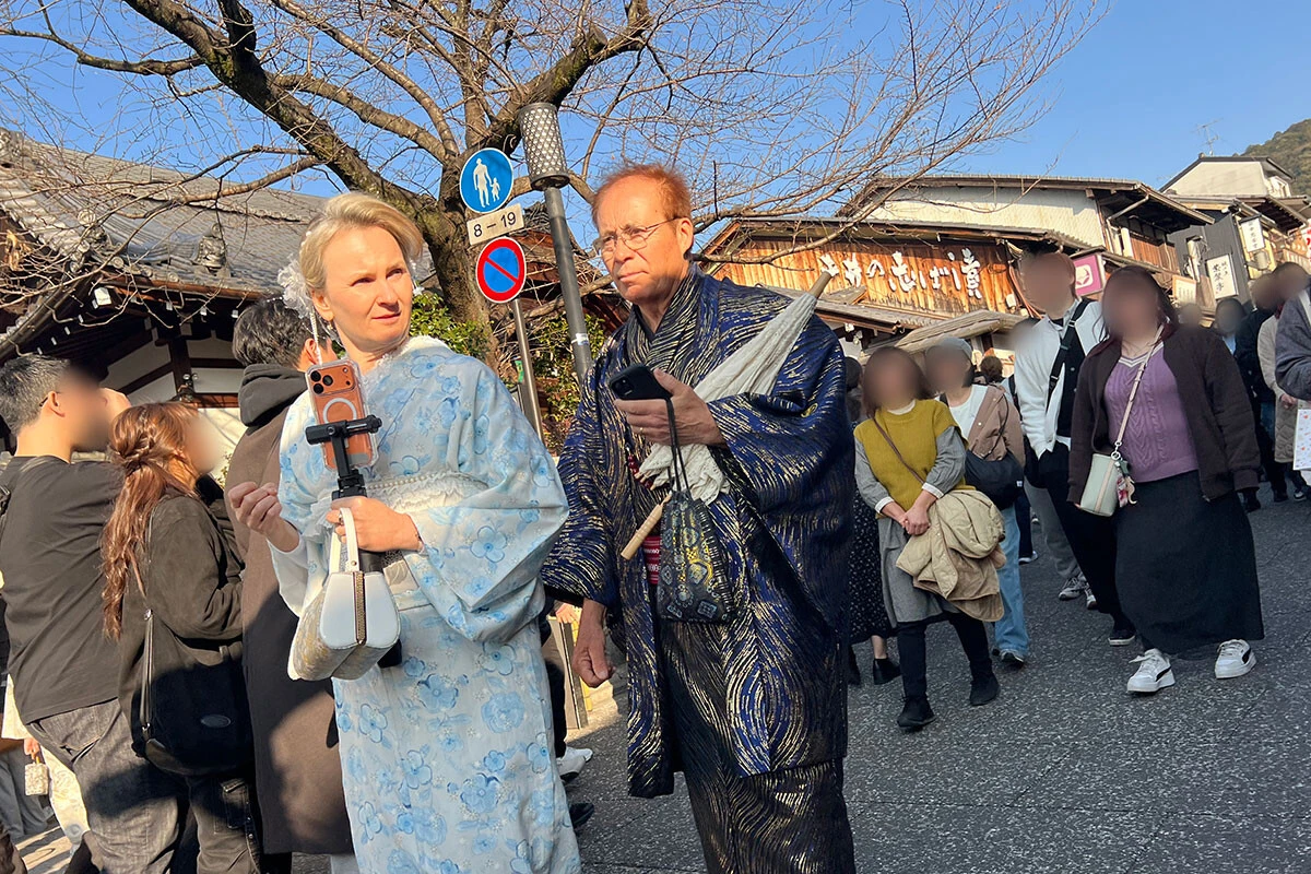 大阪、京都の有名観光地は例年の春節より閑散としている印象。外国人観光客は欧米人が多かった