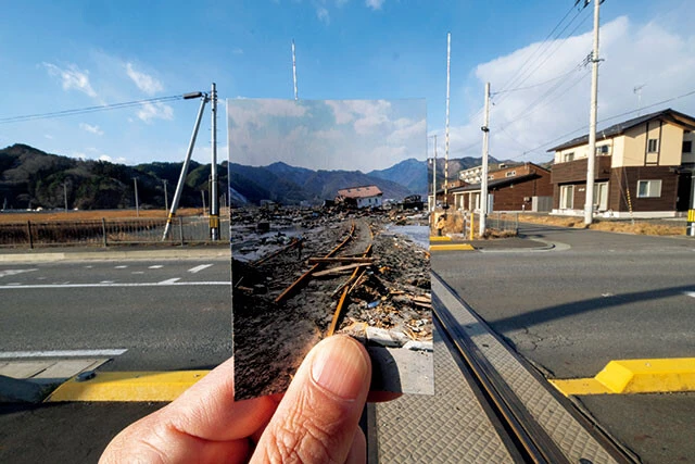 【2011年・岩手県上閉伊郡大槌町　三陸鉄道 大槌駅方面】