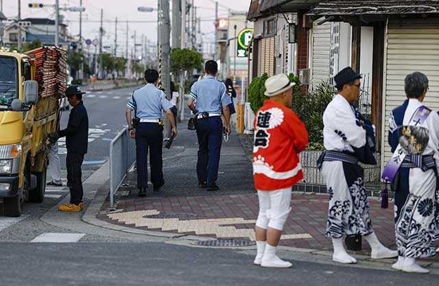 10月10日に死亡事故が起きた泉大津市の横転現場付近。祭りの責任者や警察、行政らが協力して再発防止策を検討する必要がある