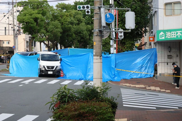9月30日、亀谷容疑者が最初の発砲した神戸市中央区の路上