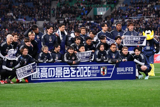 アジア最終予選・バーレーン戦(3月20日)のサムライブルー。久保や三笘、板倉ら、欧州の主要五大リーグの強豪で堂々とレギュラーを張って活躍する選手たちが、今の日本代表を支える