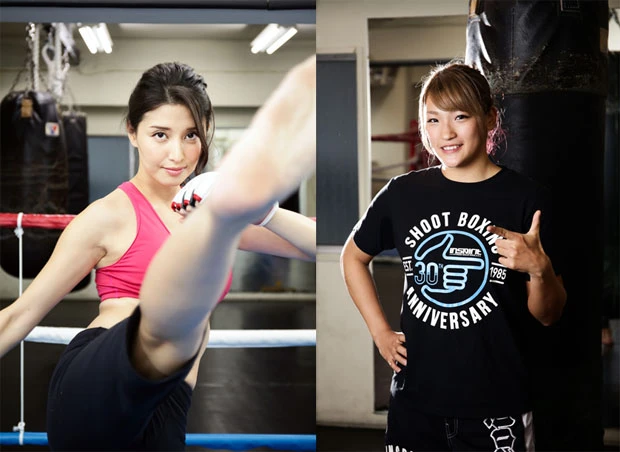 一緒にトレーニングをした橋本マナミ(左)とRENA(右)