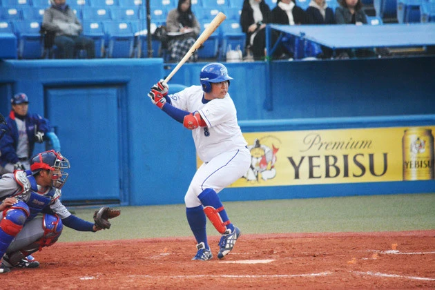 ぽっちゃりがトレードマークな、パナソニックの片山。1年目の昨年は主要大会で6本塁打をマークし、DH部門で社会人野球ベストナインを受賞した