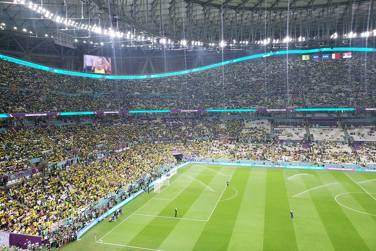 決勝戦の行なわれるルサイルスタジアム。収容人数は約8万8000人。全8会場のうち7つが新設。大会後はすべてが縮小または解体される予定だという